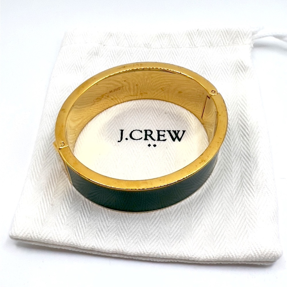 Jcrew enamel bracelet - gold and forest green